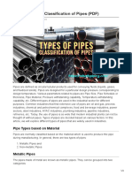 Types of Pipes, Classification of Pipes