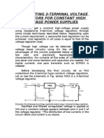 The Adapting 3-Terminal Voltage Regulators For Constant High Voltage Power Supplies