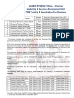 PCN Examination and Training Fee Structure