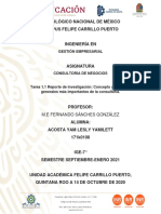 1.1 Reporte de Investigación - Concepto y Aspectos Generales Más Importantes de La Consultoría.