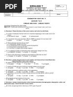 English 7: Summative Test No. 4 Lesson 7 & 8 Linear and Non - Linear Texts