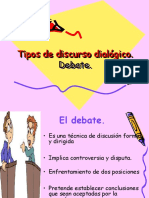 Tipos de Discurso Dialógico Debate