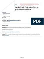 Development of The NHS Job Evaluation Tool: A Quantitative Study of Nurses in China