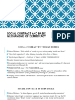 Social Contract and Basic Mechanisms of Democracy: SPU326E Week 3