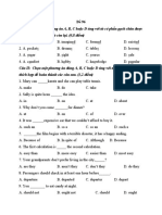 Câu I: Chọn một phương án A, B, C hoặc D ứng với từ có phần gạch chân được phát âm khác với các từ còn lại. (0,8 điểm)