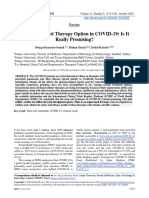 Stem Cell Based Therapy Option in COVID-19 - Is It Really Promising?