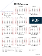 2022 Calendar