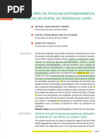 Estado Da Arte Da Pesquisa Autobiográfica Uma Analise Do Portal de Periodico CAPES