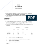 Final Total Marks 60 Time: 2.5 Hours: Short Questions