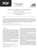 GLAVIC, Peter LUKMAN, Rebeka. Review of Sustainability Terms and Their Definitions. Journal of Cleaner Production. 15, 2007.