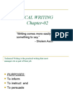 Technical Writing Chapter-02: "Writing Comes More Easily If You Have Something To Say." - Sholem Asch