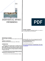 Individual Sport: Swimming: Worksheets About