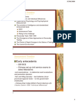 Early Antecedents: Assessment Timeline