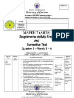 Mapeh 7 (Arts) : Supplemental Activity Sheet and Summative Test