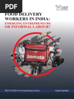 Swiggy Zomato Delivery Workers India Entrepreneurs Labour