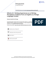 Effects of L1 Writing Experiences On L2 Writing Perceptions: Evidence From An English As A Foreign Language Context