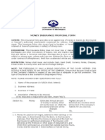 Money Insurance Proposal Form