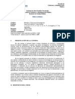 Syllabus Métodos y Técnicas de Investigación 2012