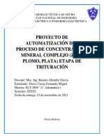 Proyecto de Automatizacion Del Proceso de Concetrado de Mineral Complejo