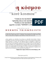 (Alchimie) Hermès Trismégiste - Kore Kosmou