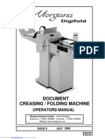 Document Creasing / Folding Machine: Operators Manual