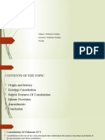 Week 2 Topic #3 Constitution of 1973: Subject:Pakistan Studies Lecturer:Pakistan Studies Numl