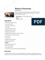 Baklava Cheesecake Recipe