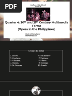 Quarter 4: 20 and 21 Century Multimedia Forms (Opera in The Philippines)