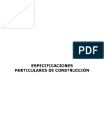 Especificaciones Particulares de Construccion