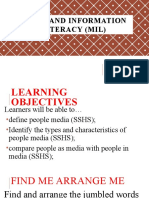 Media and Information Literacy (Mil) : Myra S. Dacquil