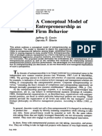 1991, A Conceptual Model of Entrepreneurship As Firm Behavior.