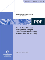 Ansi/I - 75.08.07-: Face-to-Face Dimensions For Separable Flanged Globe-Style Control Valves (Classes 150, 300, and 600)