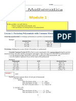 Lesson 1: Factoring Polynomials With Common Monomial Factor