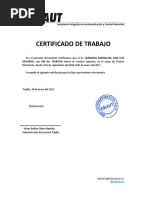 Certificado de Trabajo DINAUT