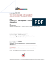 Distillation. Absorption - Contrôle Et Régulation