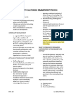 Community Health Care Development Process: Topic Outline