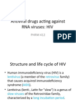 Antiviral Drugs Acting Against RNA Viruses: HIV: PHRM 412