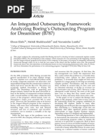 An Integrated Outsourcing Framework: Analyzing Boeing 'S Outsourcing Program For Dreamliner (B787)