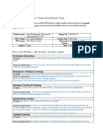 MCT/MST Formative Observation Report Form: Please See The TP Rubric - After This Table - For Help To Complete