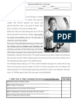 ENGLISH TEST Daily Routine Fev2010