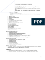 Standard Cost Variance Analysis Terminologies in Variance Analysis