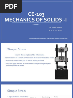 CE-103 Mechanics of Solids - I: Dr. Junaid Ahmad Nice, Scee, Nust