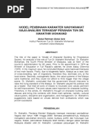 Model Pembinaan Karakter Masyarakat Maju:Analisis Terhadap Peranan Tun Dr. Mahathir Mohamad