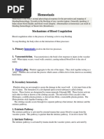 Hemostasis: Mechanisms of Blood Coagulation