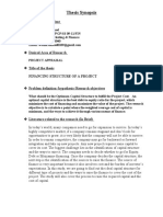 Thesis Synopsis: Financing Structure of A Project