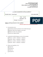 Examen en Ligne Du Deuxième Semestre - Économétrie I (1) .Docx1