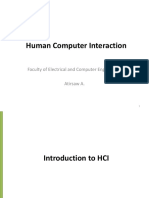 Human Computer Interaction: Faculty of Electrical and Computer Engineering Atirsaw A