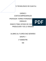 Ensayo Estado de Costo de Producción y de Lo Vendido