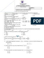 Summative Test in Mathematics 8: Quarter 1