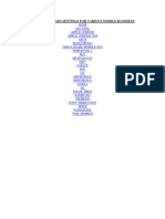 Gprs/Edge/3G Apn Settings For Various Mobile Handsets